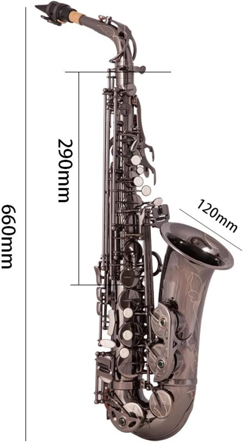 EB Alto Saxophone Sax Brass Lacquered 802 Key Type Woodwind Instrument with Padded Carry Case