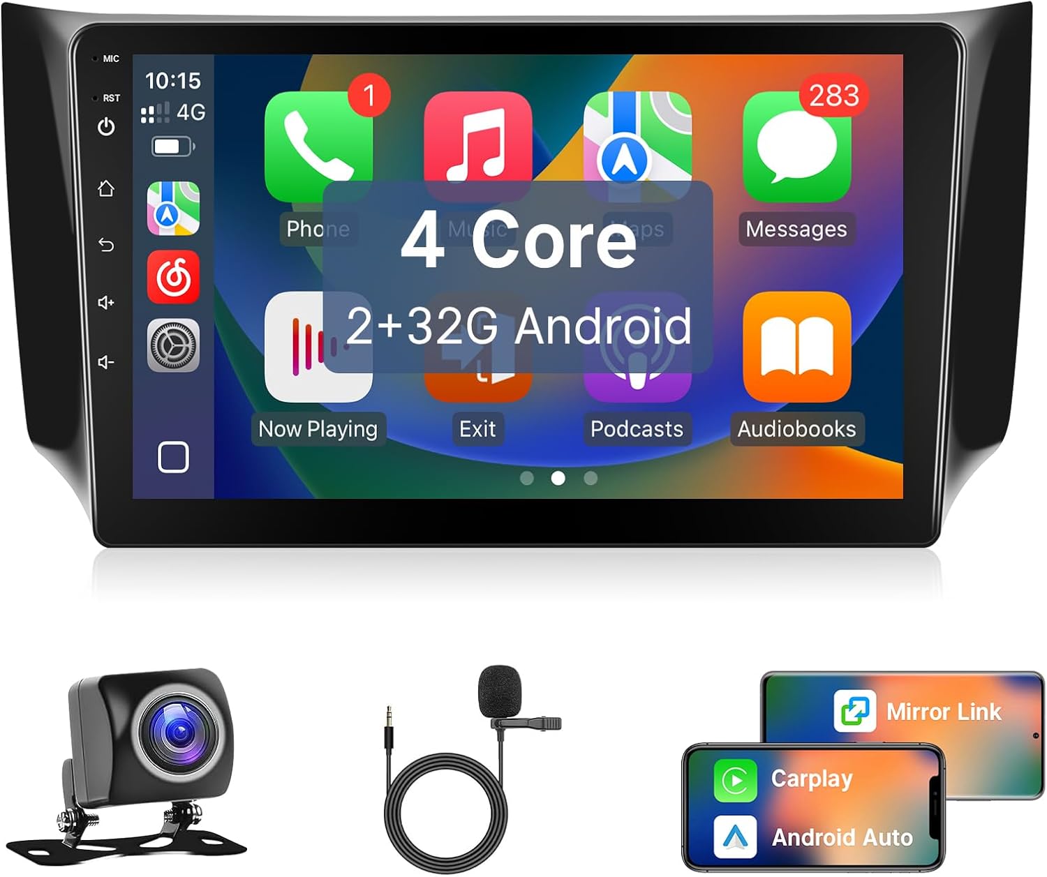 Leadfan Car Radio for Nissan Sentra 2013 2014 2015 2016 2017 Stereo Replacement with Wireless Carplay Android Auto 10.1'' HD Touchscreen Buit-in GPS Navigation Bluetooth Backup Camera MICR