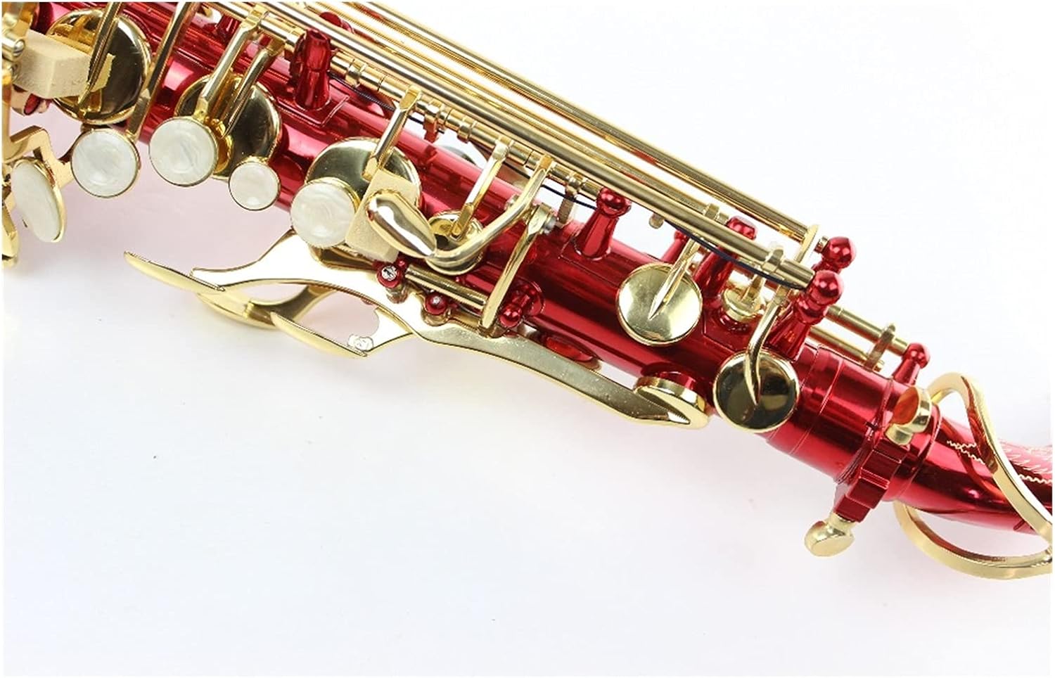 Sax Beginners Kit EB Tune Alto Saxophone Bright Red Gold Lacquer E Flat Alto Sax Musical Instrument with Nylon Box Wind Instrument
