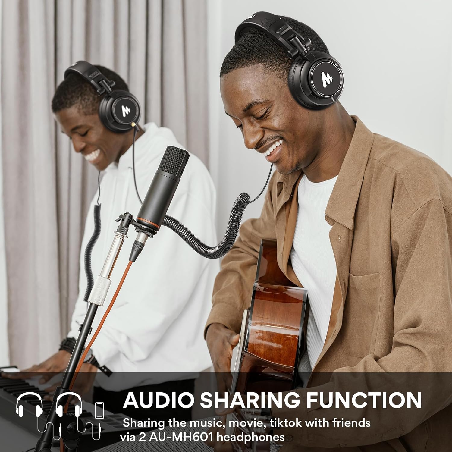 MAONO XLR Condenser Microphone, Professional Cardioid Studio Recording Mic with 50MM Drivers Studio Headphones AU-MH601for Streaming, Podcasting, Singing, Voice-Over, Vocal, Home-Studio, YouTube, Skyp