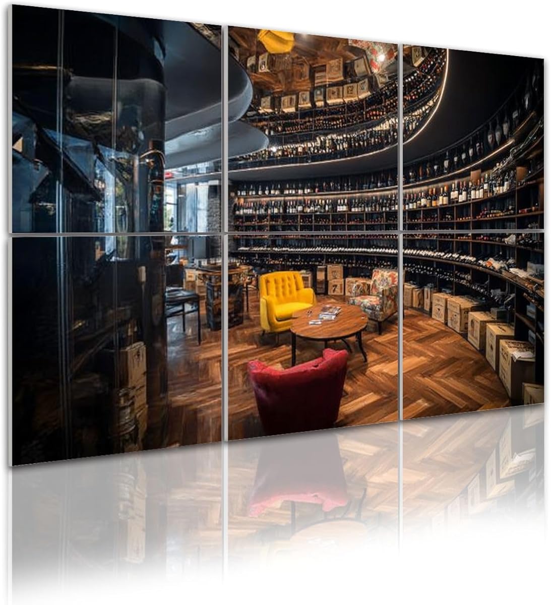 6 Pack Art Acoustic Panels Self Adhesive fancy wine bar seen day 48