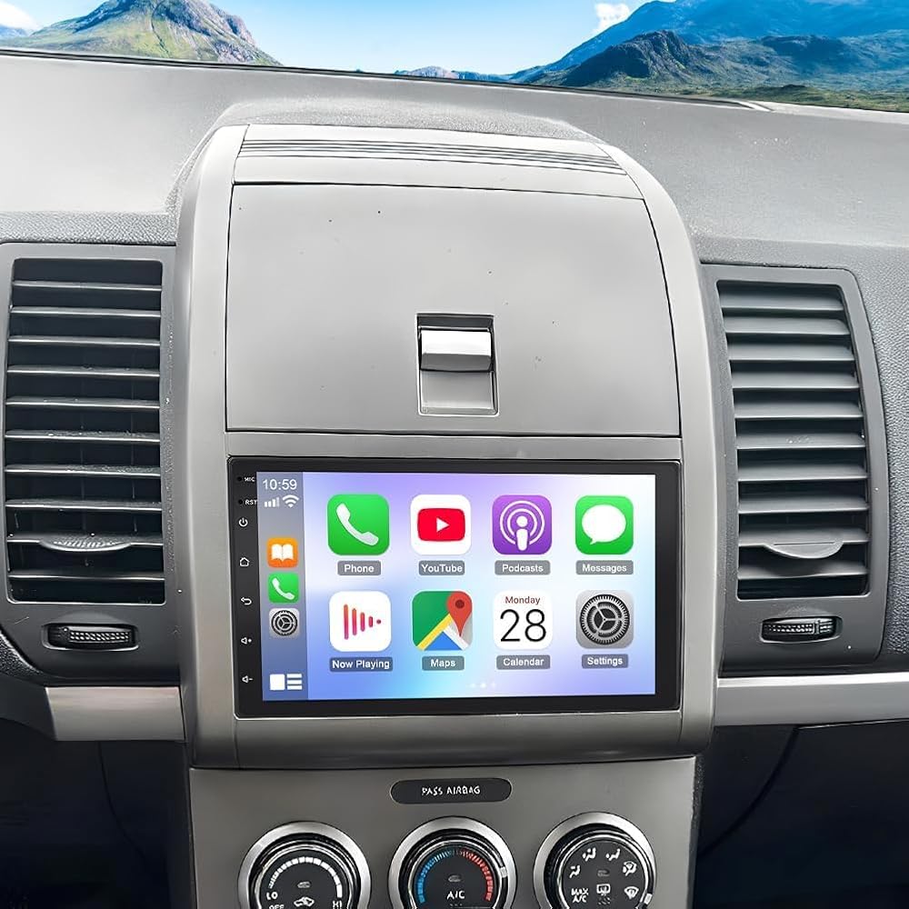 Android 13 Double Din Car Stereo Radio for Nissan Sentra 2007-2012,7 inch Touchscreen Car Stereo with Wireless CarPlay & Android Auto,GPS Bluetooth WiFi FM/RDS Mirror Link Backup Camera SWC,2+32G