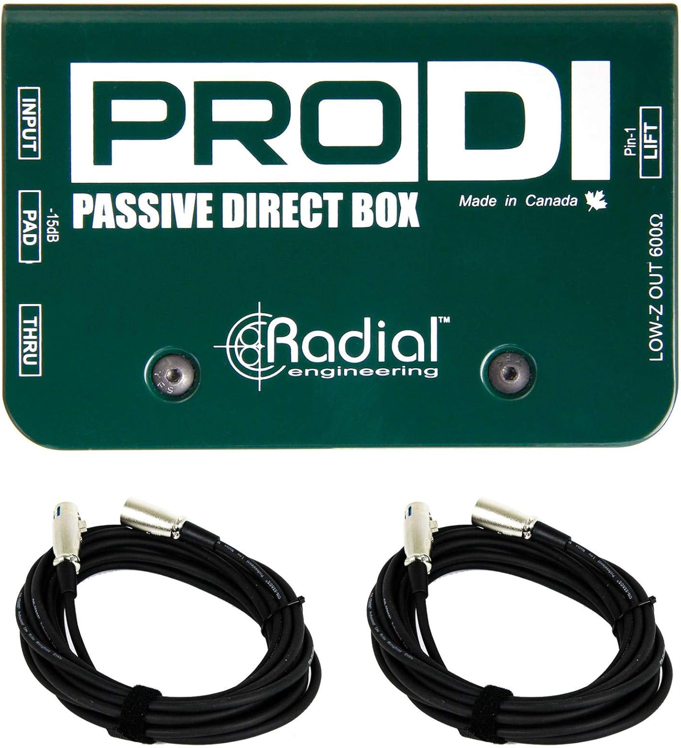 Radial Engineering PRO DI Bundle with 2 XLR Cables (3 Items)