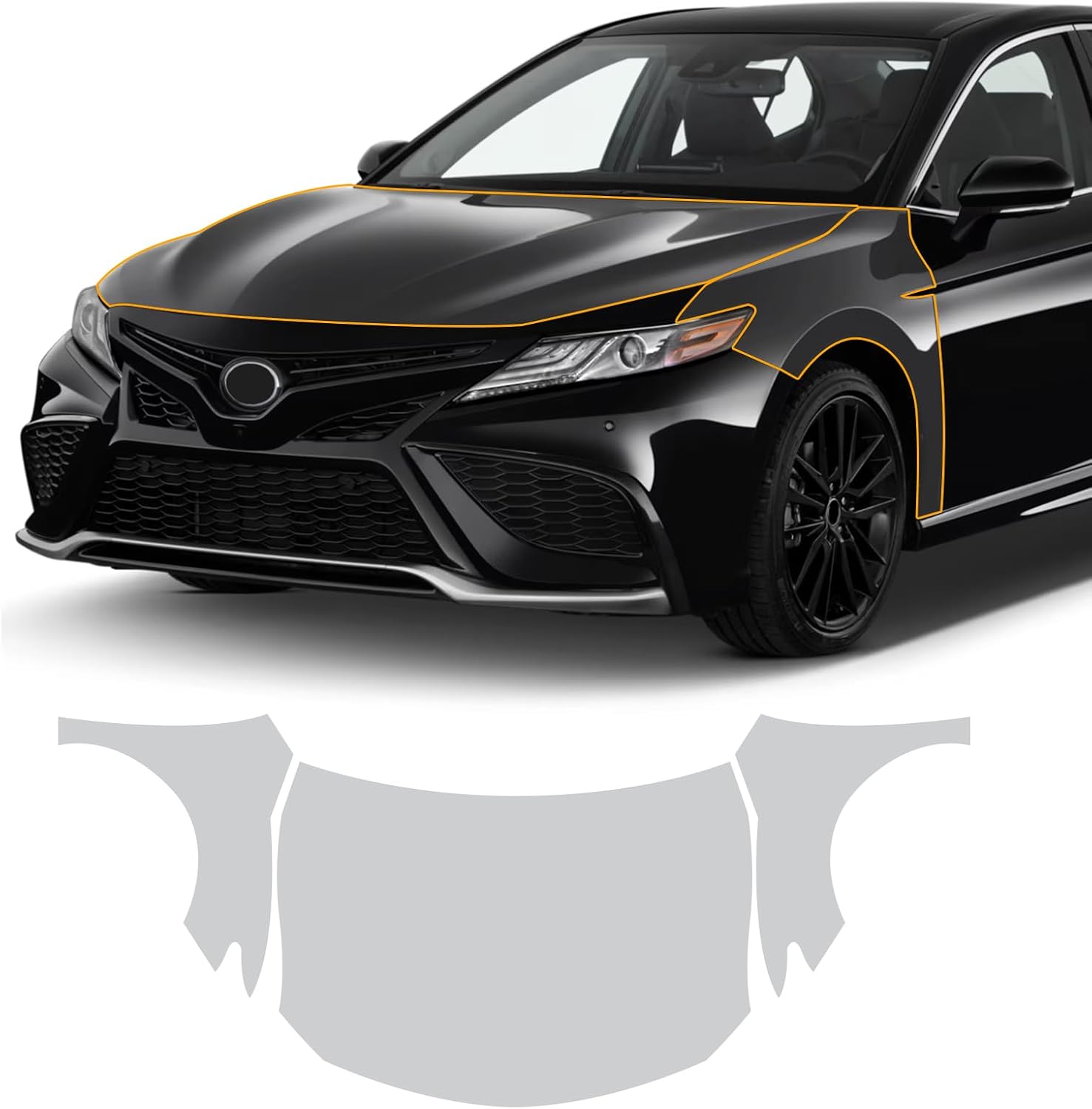 for 2021-2024 Toyota Camry SE XSE Edition PPF Precut Car Paint Protective Film Self Healing TPU HD Film Scratch Protector Exterior Accessories (Hood + Fender 3Pcs)