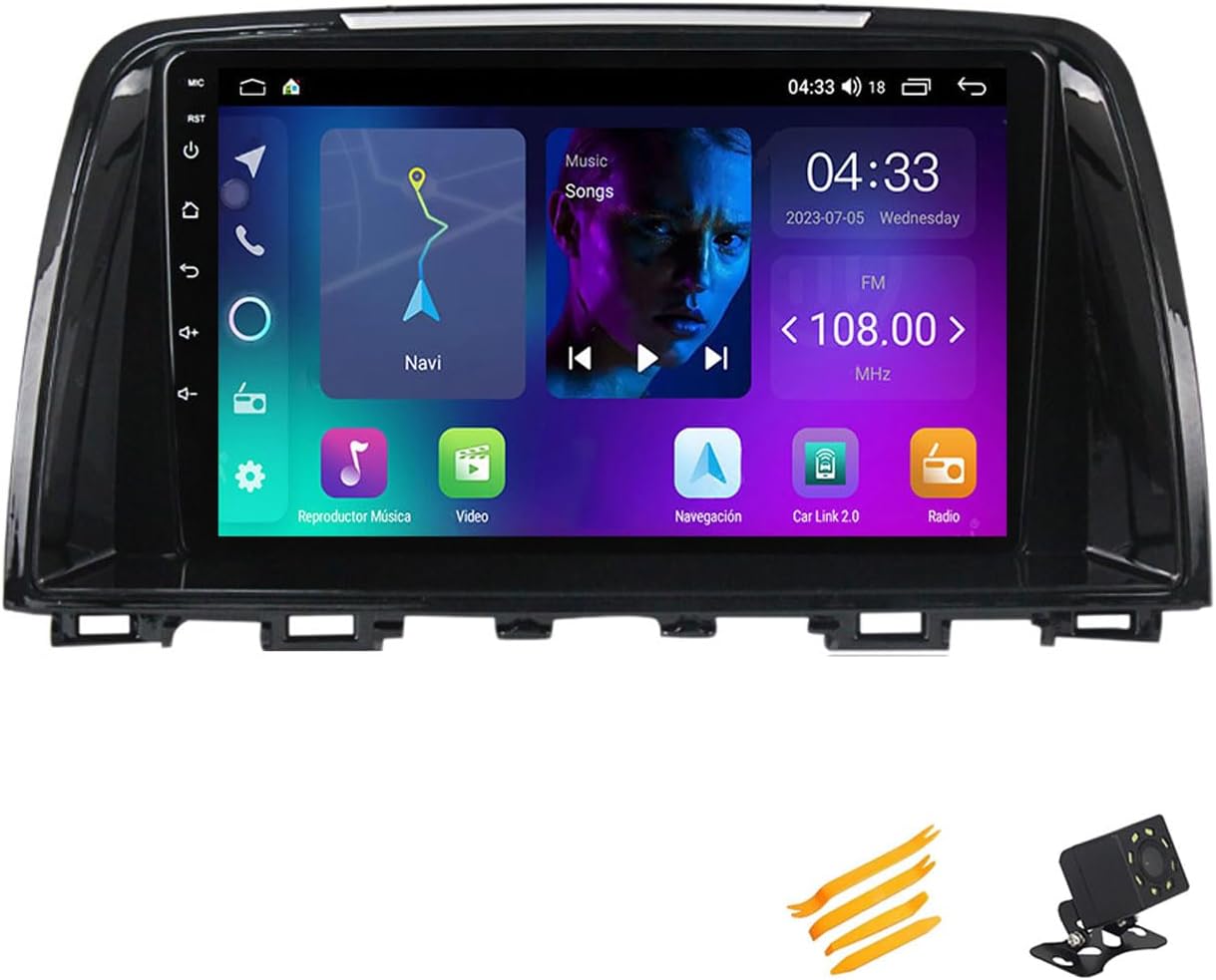 Android 13 Car Stereo Bluetooth Car Play 2 DIN Touch Screen Compatible with Mazda 6 3 2012~2017 9in QLED Display Car Radio with Navigation Android Auto FM RDS SWC,4 Core NF1 1G+32G