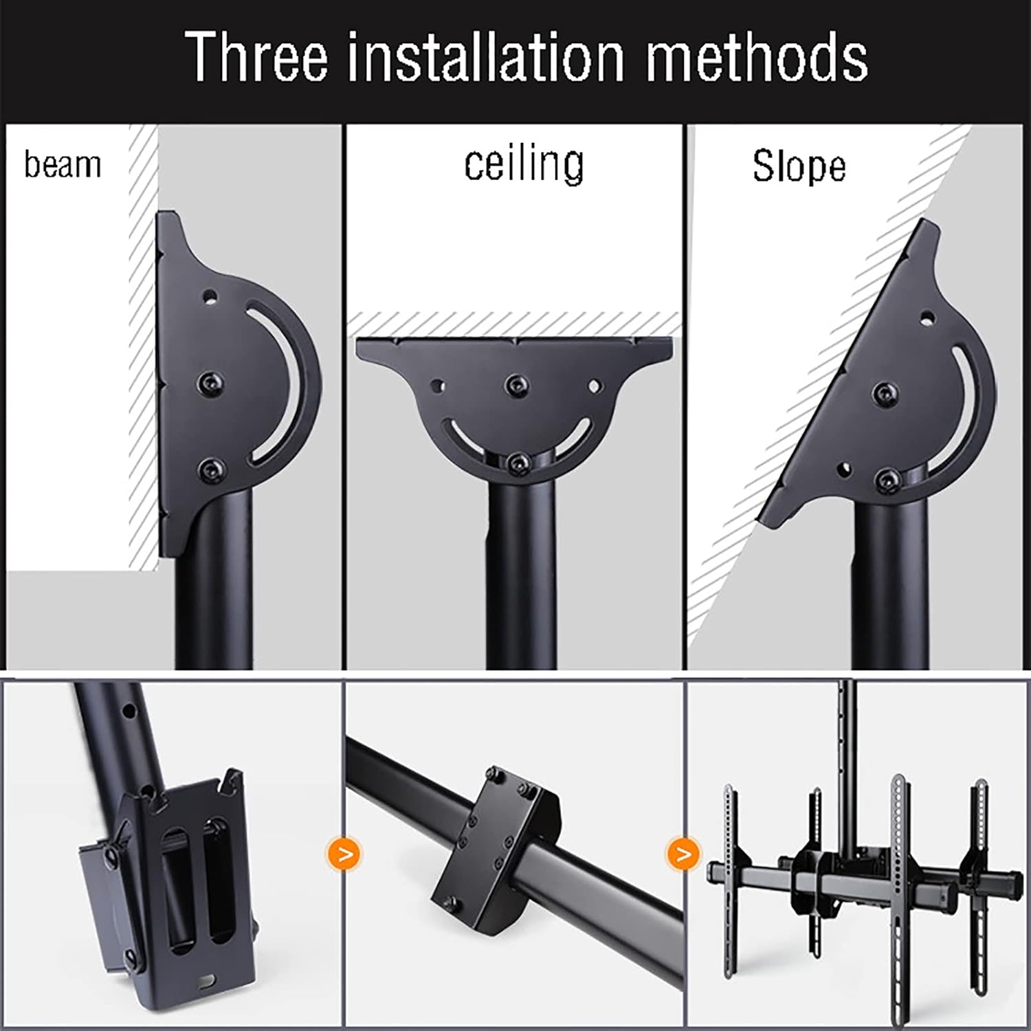 TV Stand,tv Wall Mount Full Motion 360° Rotation TV Ceiling Mount, Tilt Swivel TV Bracket, Fits Most 32-70inch LCD Flat Screen and Curved TVs