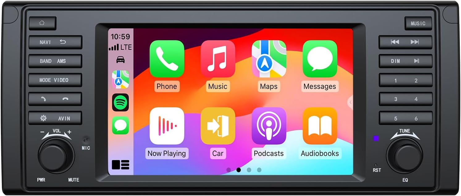 Eonon Android 14 Wireless CarPlay Android Auto Car Stereo Compatible with BMW 5 Series 1995-2002 (E39), 7 Inch Touchscreen Car Radio with Bluetooth, AM/FM, SWC, GPS Navigation, WiFi, 3+32G - E39X7