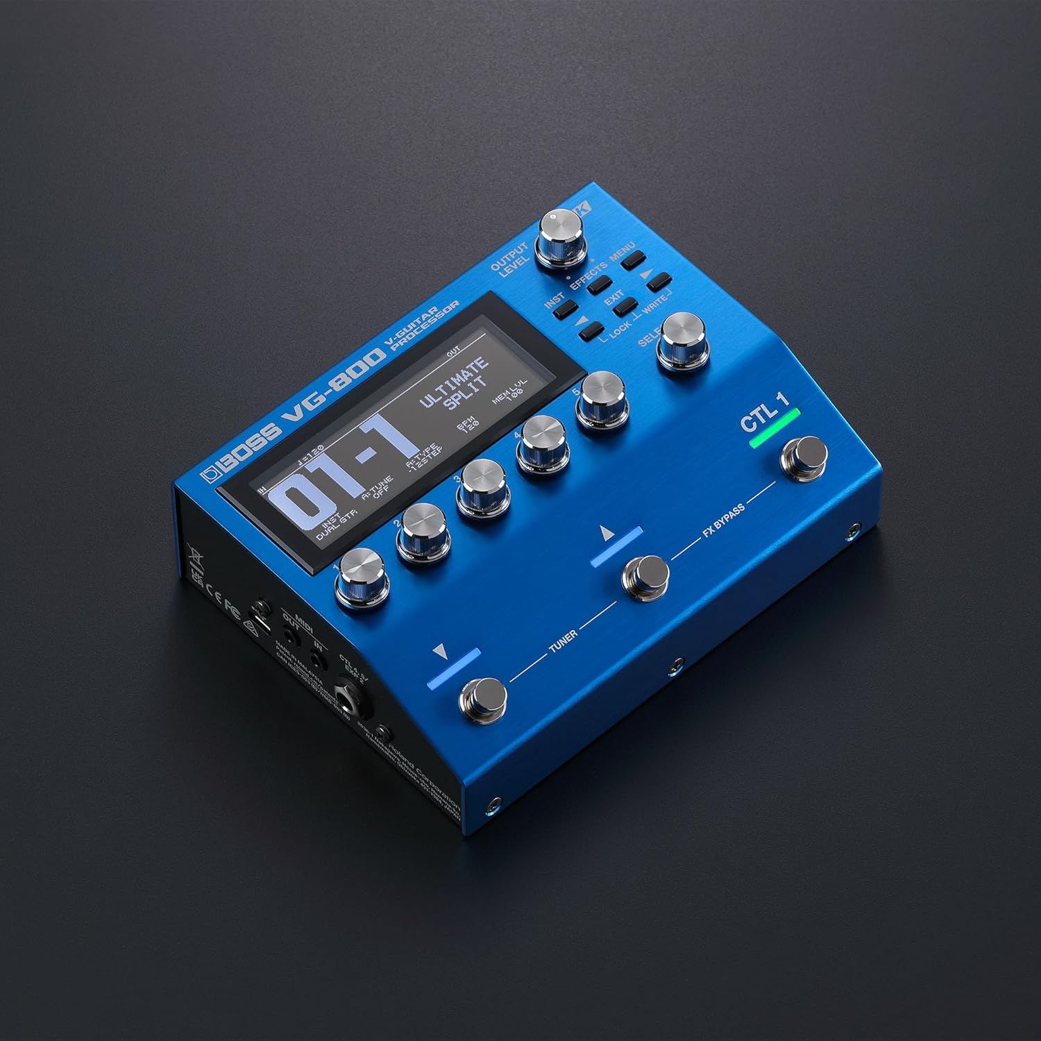 Boss VG-800 V-Guitar Processor Bundle with Gearlux Power Supply, MIDI Cable, Picks, and Austin Bazaar Polishing Cloth