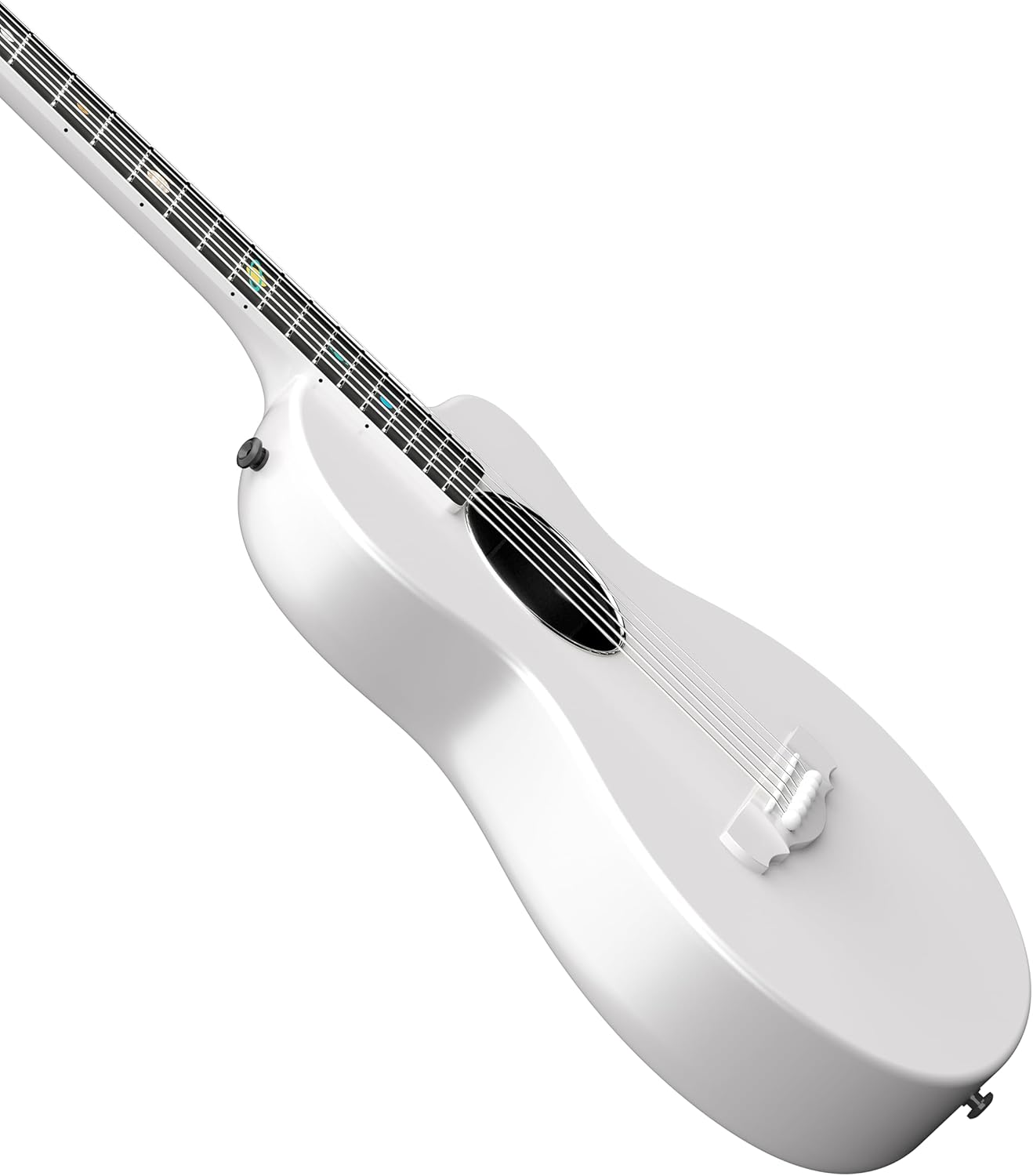 Natasha Carbon Fiber Acoustic Guitar, 38-inch Steel-string Guitarra,Durable 6-string Ultra-thin Guitar for Beginners (White)
