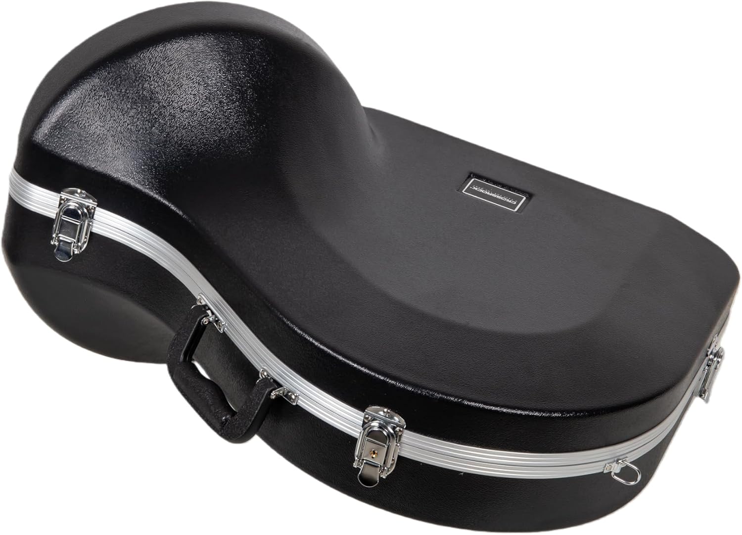 Crossrock ABS French Horn Case | Textured Black Finish with Velvet Interior, Security Lock, Rubber Feet & Detachable Strap (CRA865FHBK)