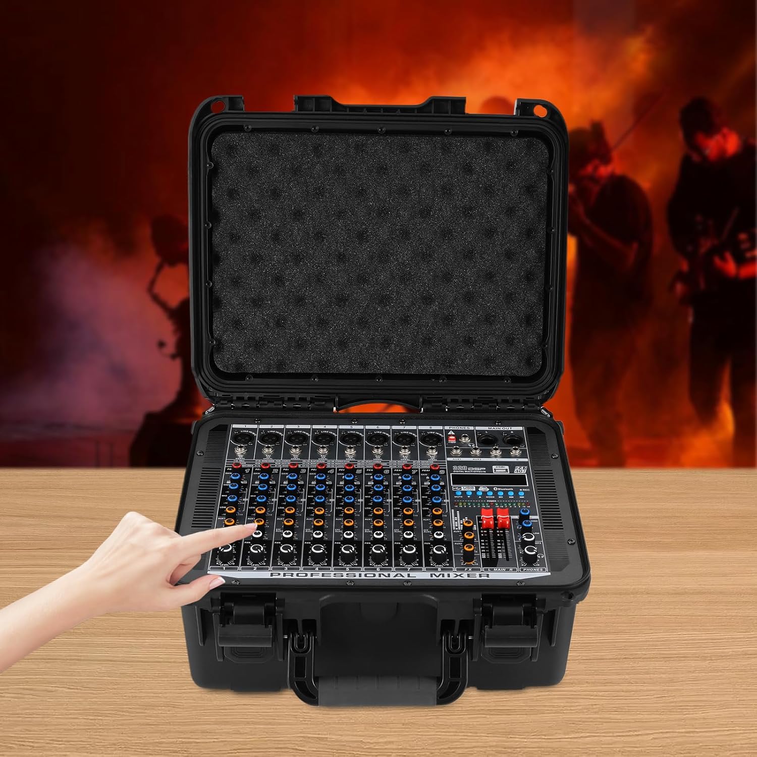 8 Channel Mixing Console Audio Mixer with Power Amplifier,350W*2 High Power 320 DSP Effects Studio Mixer with 48V Phantom Power Audio Set