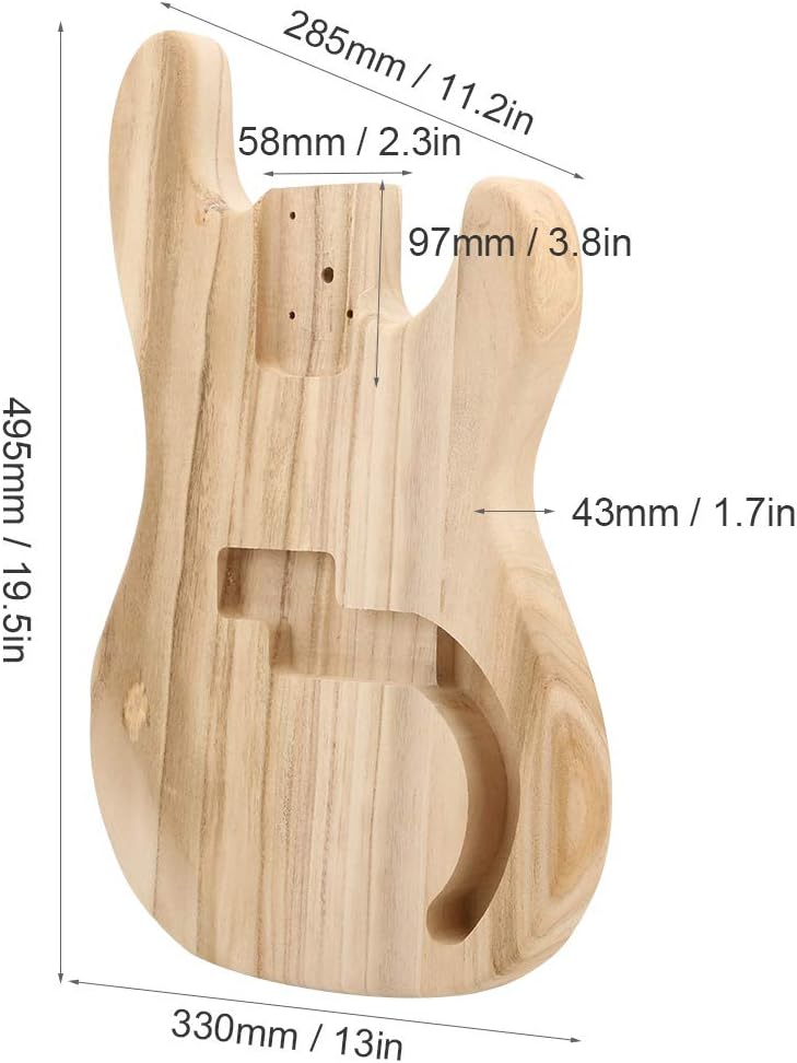 Bass Body, Unfinished Guitar for Style Maple DIY Electric Guitar Parts Accessories Electric Guitar Bodies
