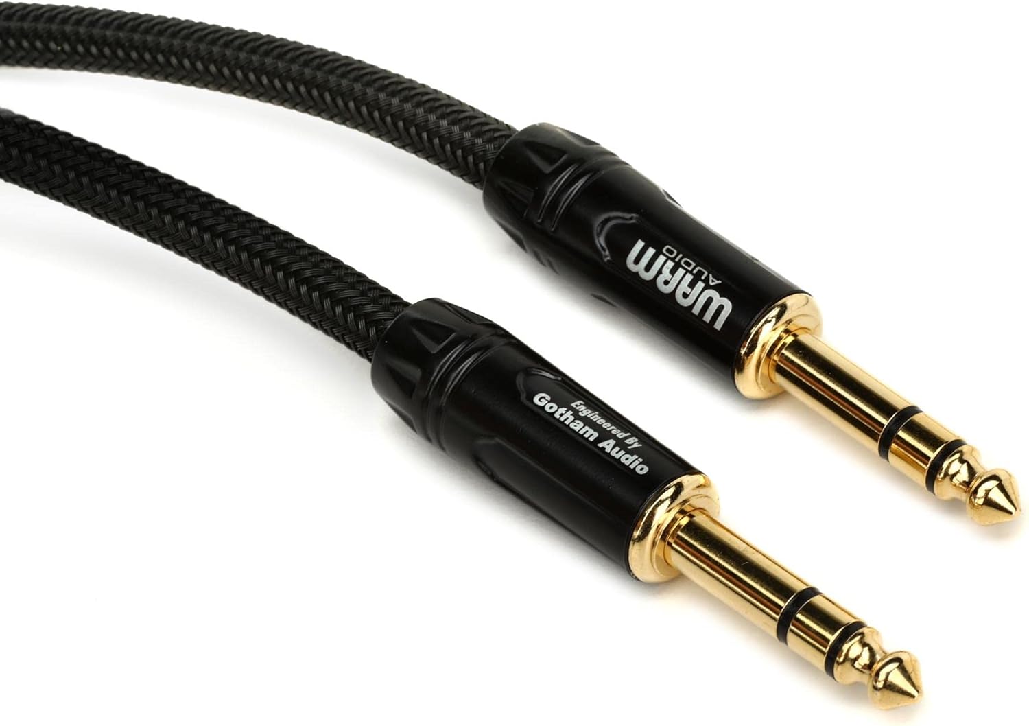 Warm Audio Prem-TRS-20' Premier Series TRS to TRS Cable - 20-foot,Black/Gold