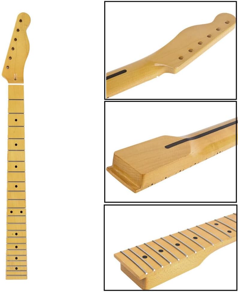 ALINREDBX 22 Frets Electric Guitar Neck Replacement Parts Maple Suitable for ST Electric Guitar