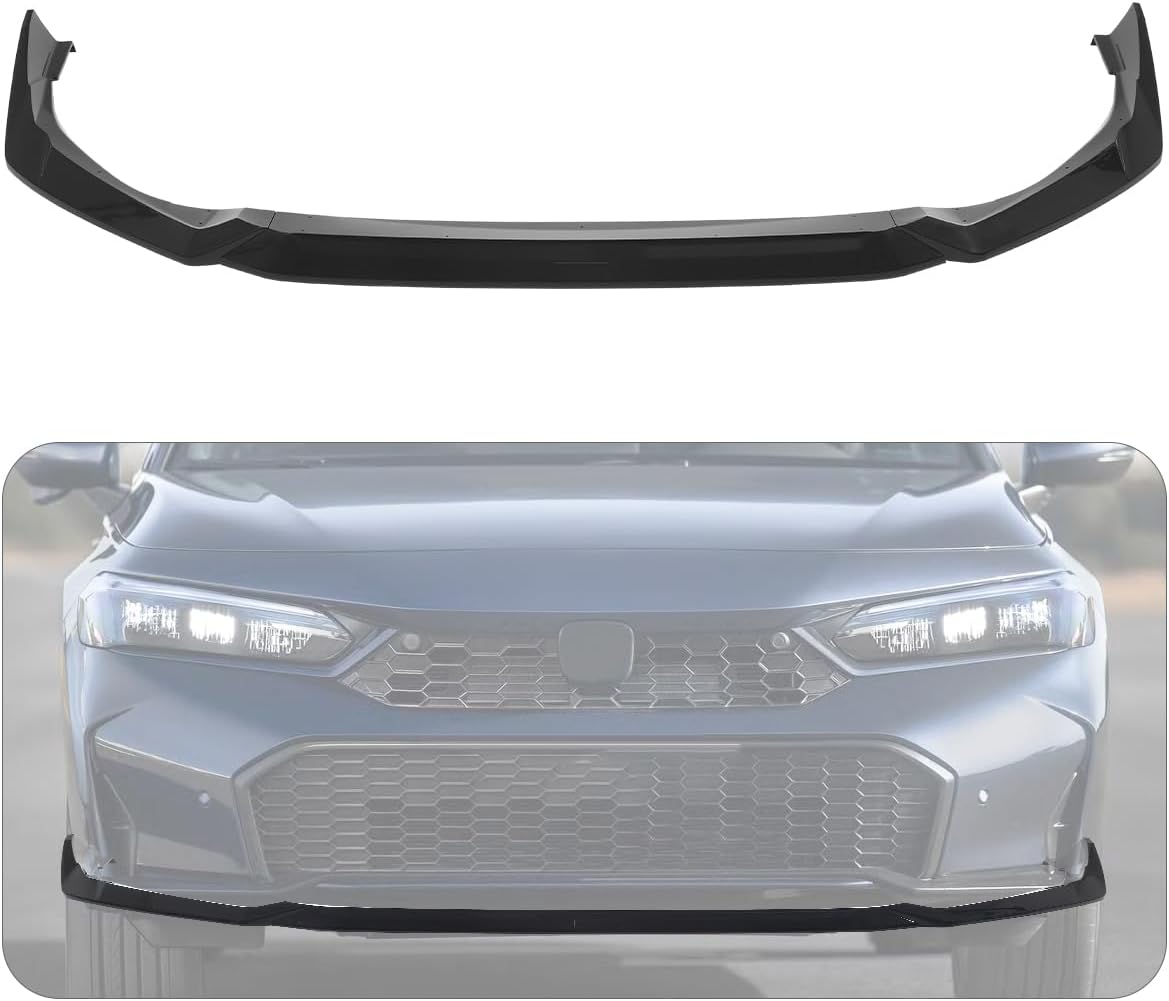 Yofer Style Front Bumper Lip Splitter Kit for 2025 Honda Civic, Gloss Black
