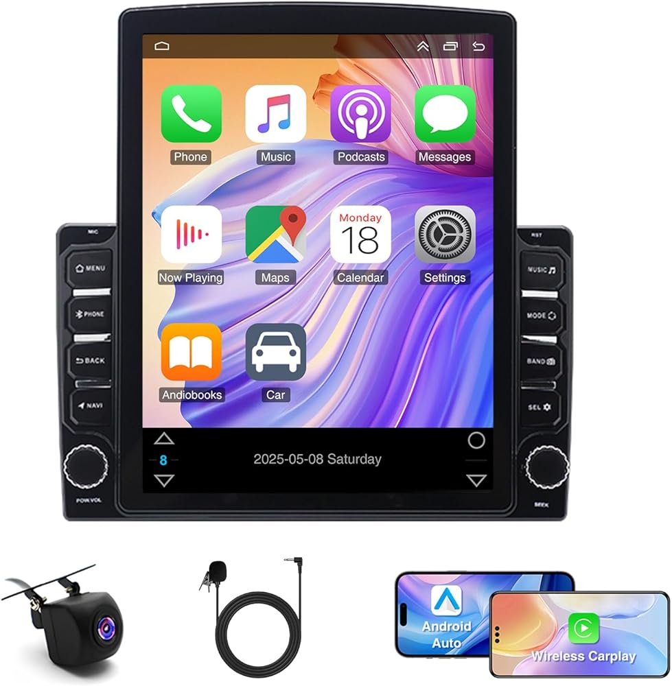 Android 13 Double Din Car Stereo Compatible with Dodge for Durango 2004-2009, 9.7inch Touch Screen 4G+64G Wireless CarPlay Radio with Android Auto Support GPS FM
