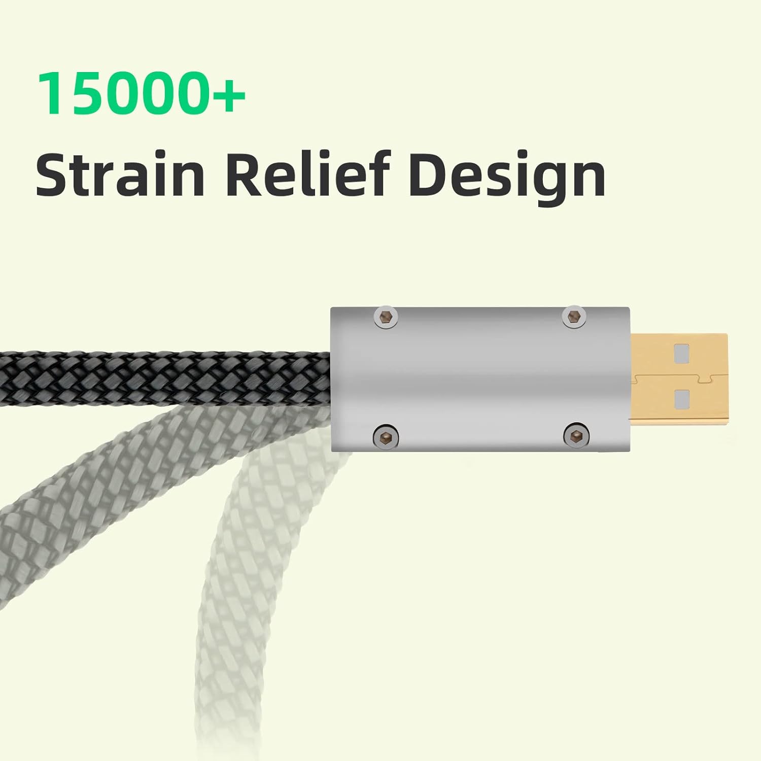 Monosaudio USB 2.0 A to B Data Cable, 1M/3.3Ft, OFC Copper, 3-Layer Shield, 24k Gold-Plated Connectors, for DAC, Decoder, Printer, Computer, Audio Equipment