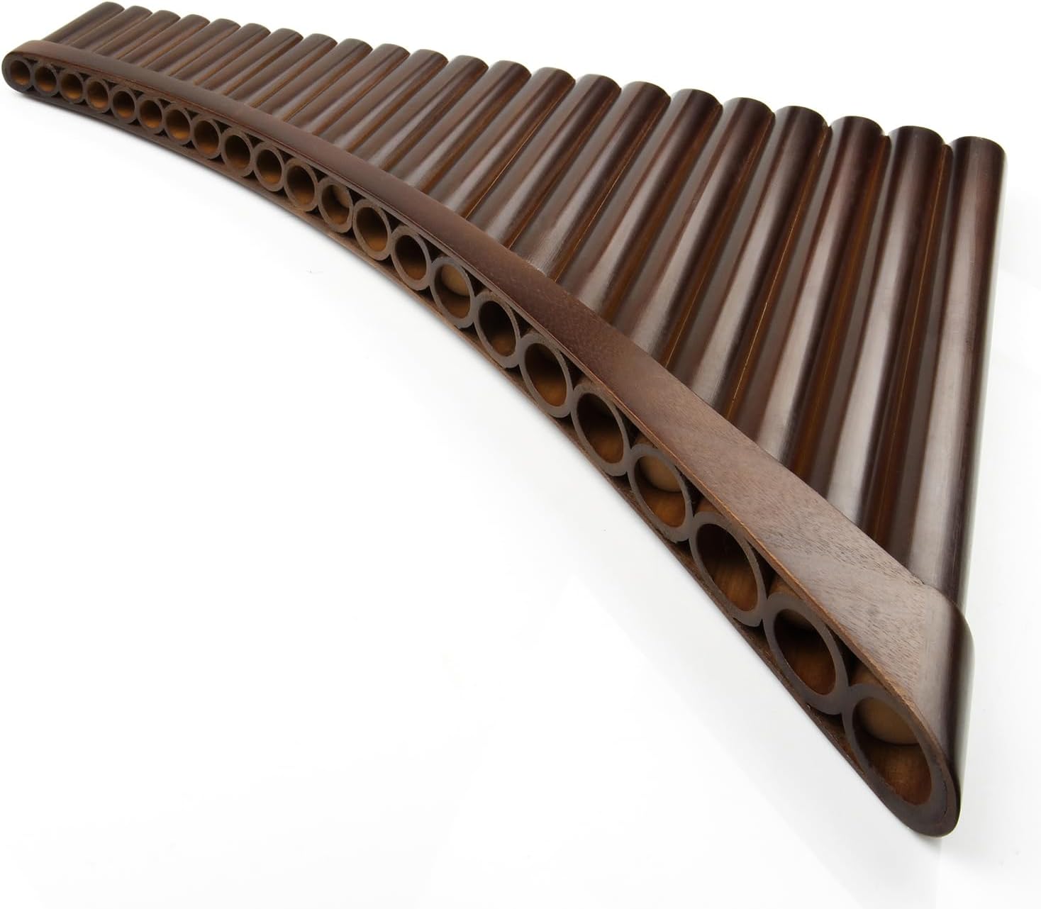 22 Pipes C Key Pan Flute Chinese Traditional Musical Instrument Brown Pan Pipes Easy to Learn (with PU bag)