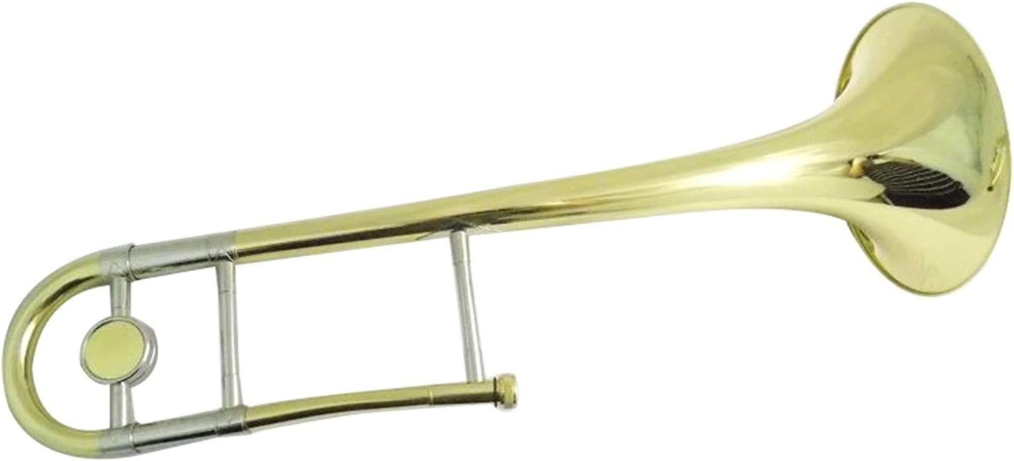 Student Trombone Bb Piston Trombone with Case Double Mouthpieces Yellow Brass Body Lacquer Finishes Musical Instruments Trombone Kit