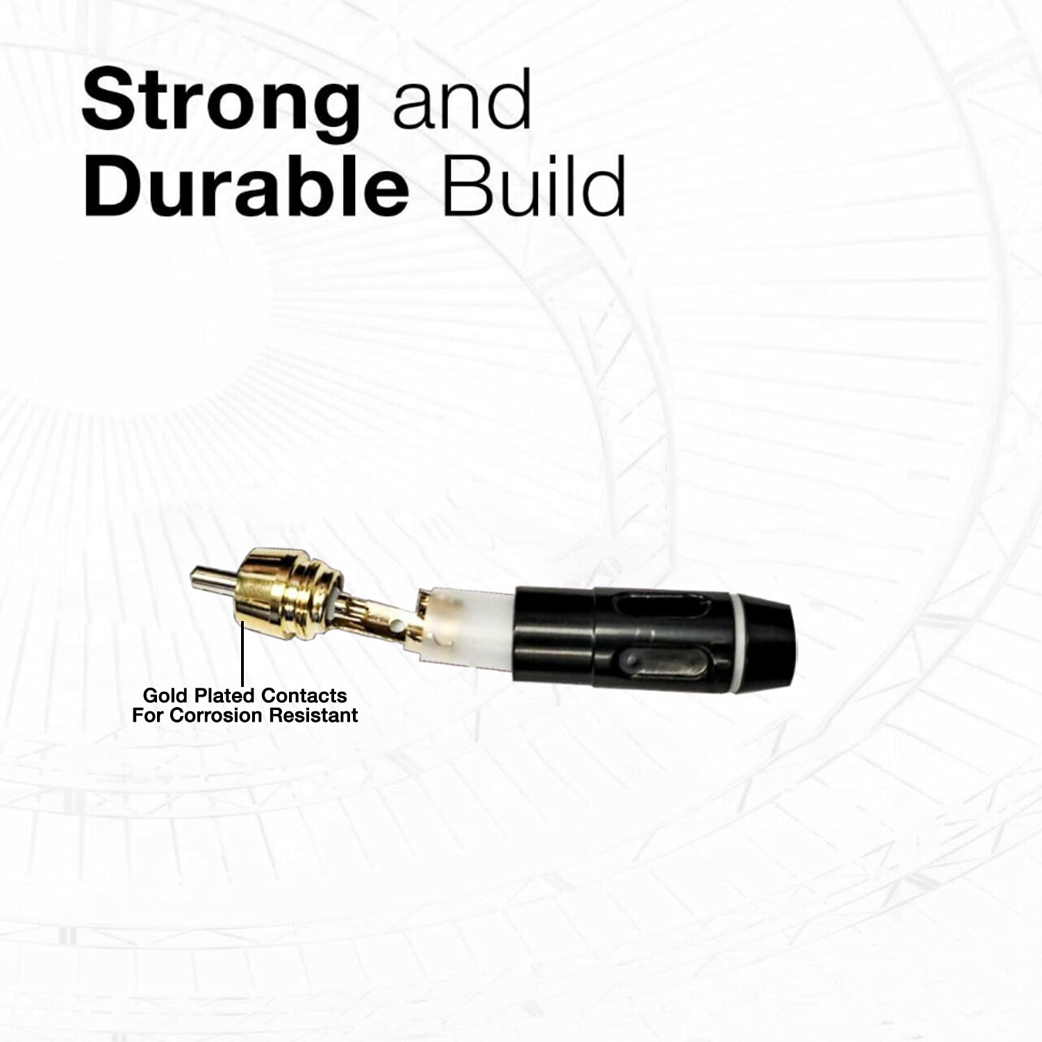 COLUBER CABLE RCA Male to RCA Female - 100 Feet - Black - Pro 3-Pin Microphone Connector for Powered Speakers, Audio Interface or Mixer for Live Performance & Recording