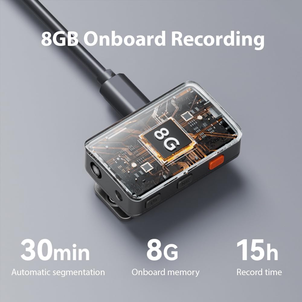 BOYA BOYAMIC All-in-One 2.4G Wireless Microphone System Clip-on Wireless Mic 300M Transmission 8G Memory Onboard Recording Replacement for iOS Android Smartphones Camera Computer for Vlogging