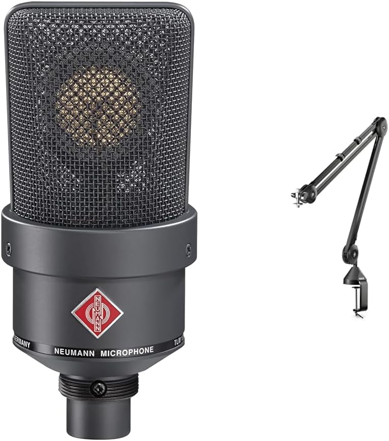 Neumann TLM 103-MT Large Diaphragm Cardioid Microphone, Black, XLR & RODE PSA1 Swivel Mount Studio Microphone Boom Arm