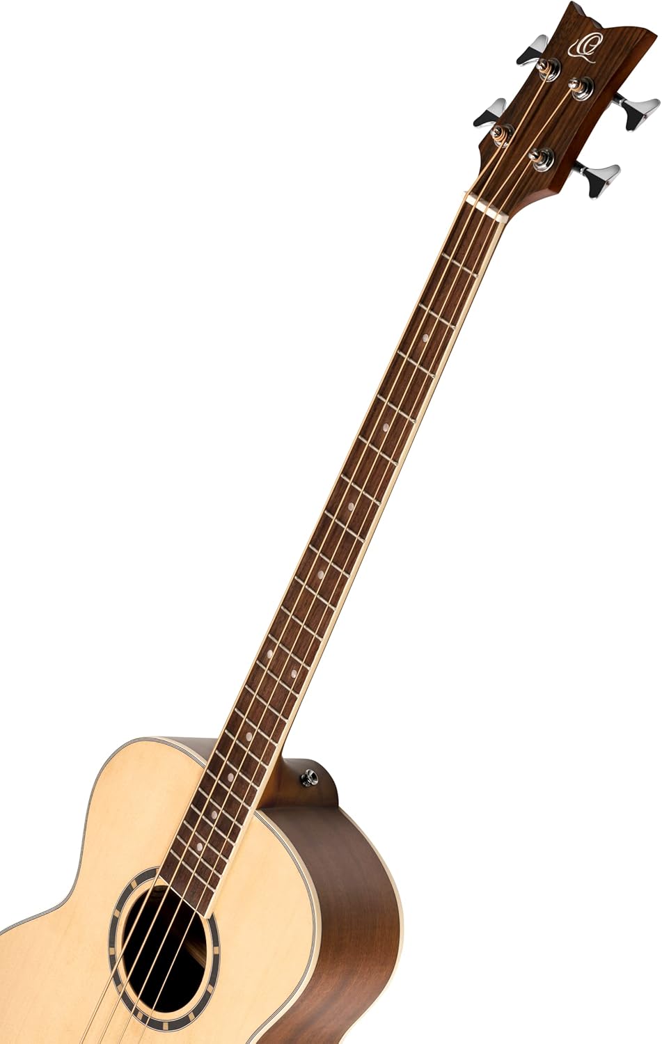 Ortega Guitars Deep Series 4 String Acoustic Bass Guitar, Right-handed, Natural, (D7E-4)