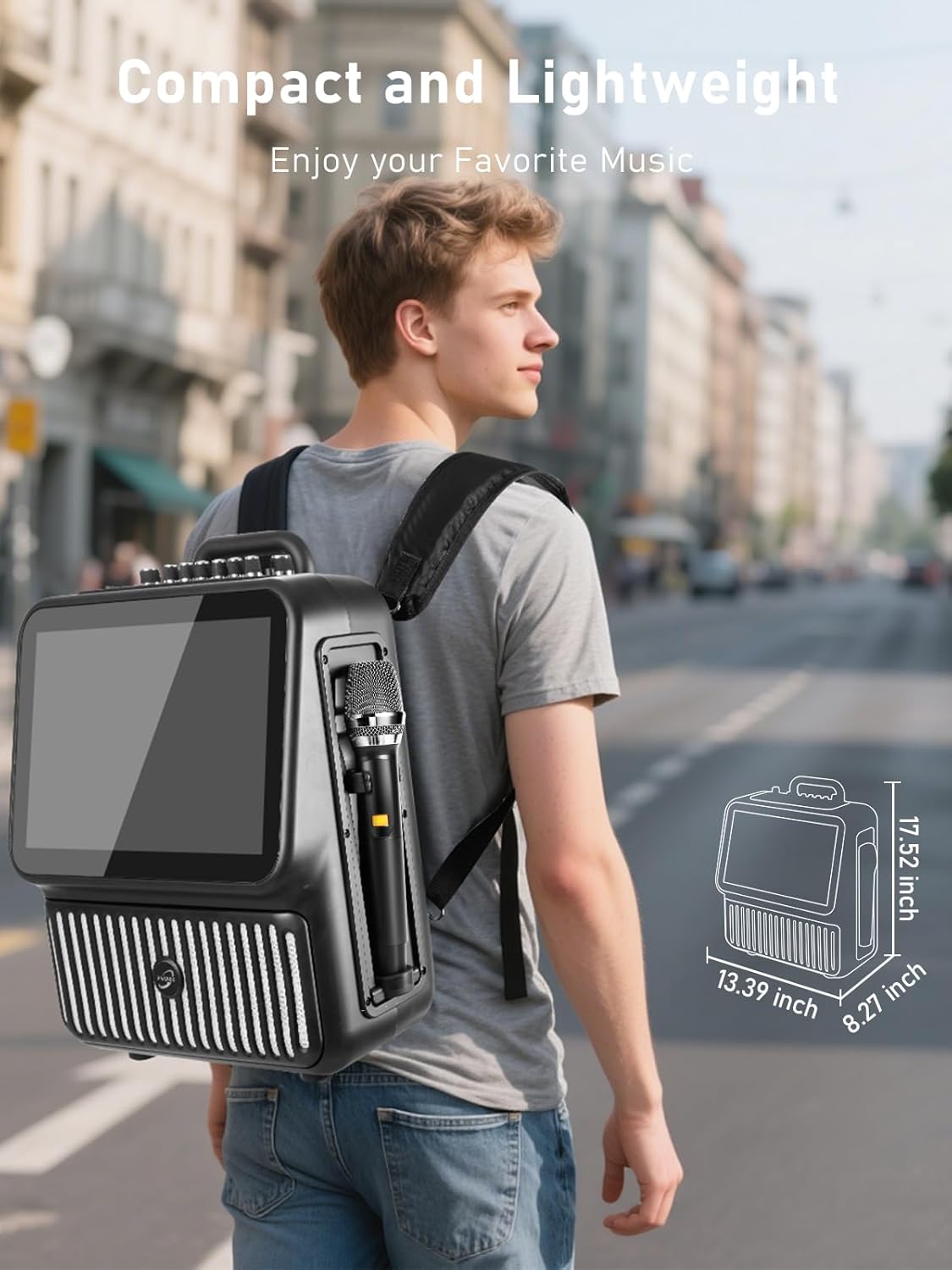 Smart Karaoke Machine, Bluetooth Karaoke Speaker with 2 Wireless Microphones，DJ Lights for Home Party Gathering, Karaoke Microphone Wireless PA System Supports