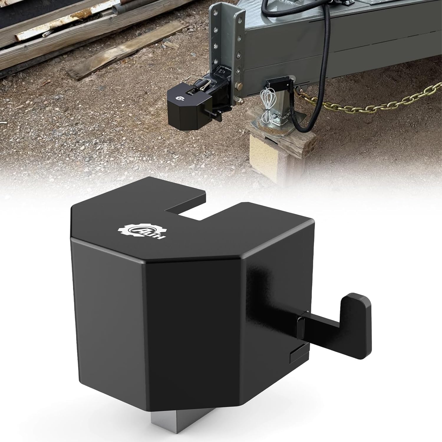 AUH Trailer Hitch Lock,Trailer Lock Fits 2 & 2 5/16 Inch Couplers,Heavy Duty Trailer Lock Featuring Anti Theft and Anti Pry Design, Suitable for RV,Boat,Camper and Similar Vehicles(Black)