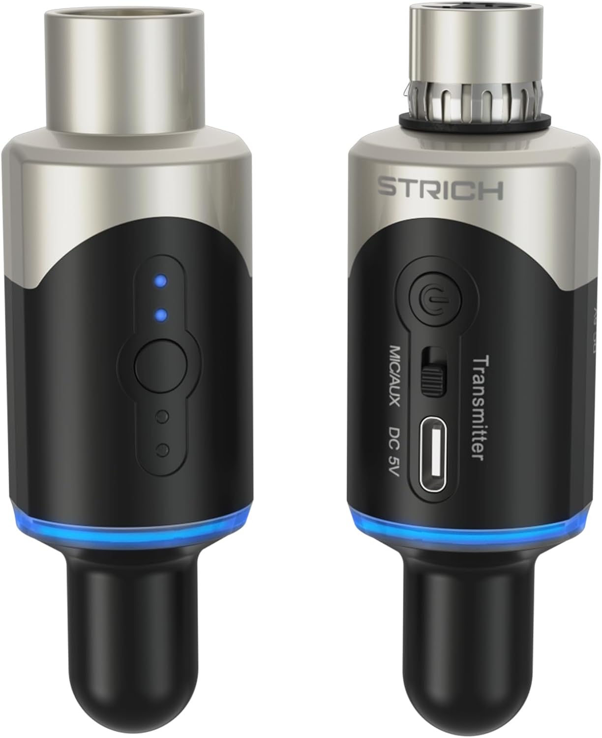 STRICH M5 UHF Wireless XLR Microphone System, 4-Channel Transmitter & Receiver for Dynamic Mic, 200ft Range, ＜1ms Latency, Compatible with Audio Mixer/PA Speaker