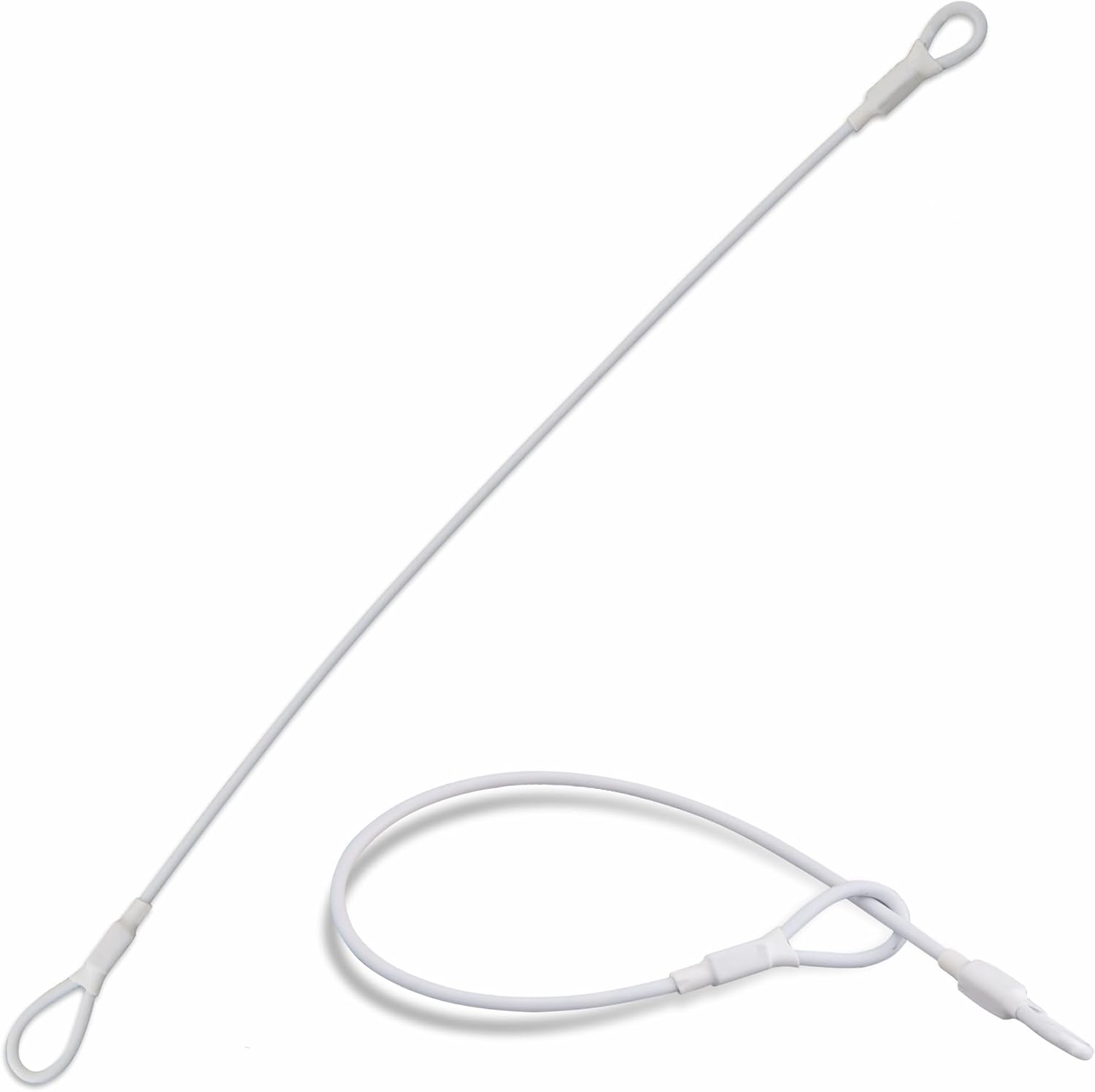 1000 Security Lanyard 2 Loop White 8 Inch EAS Loss Prevention Checkpoint Security Compatible by Bullseye Protection – Clothes Security Tag Lanyard for Anti-Theft, Shoplifting, Loss Prevention Systems