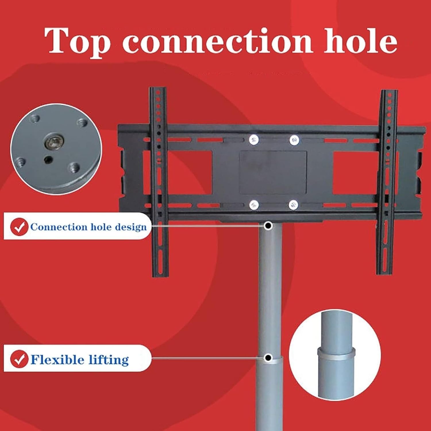 Motorised TV Bracket Stand - Height Adjustable TV Stand and Wall Mount Motorized Tv Mount, Motorized Ceiling TV Mount, with Remote Control, Fits 26-70 Inch Low Profile TV