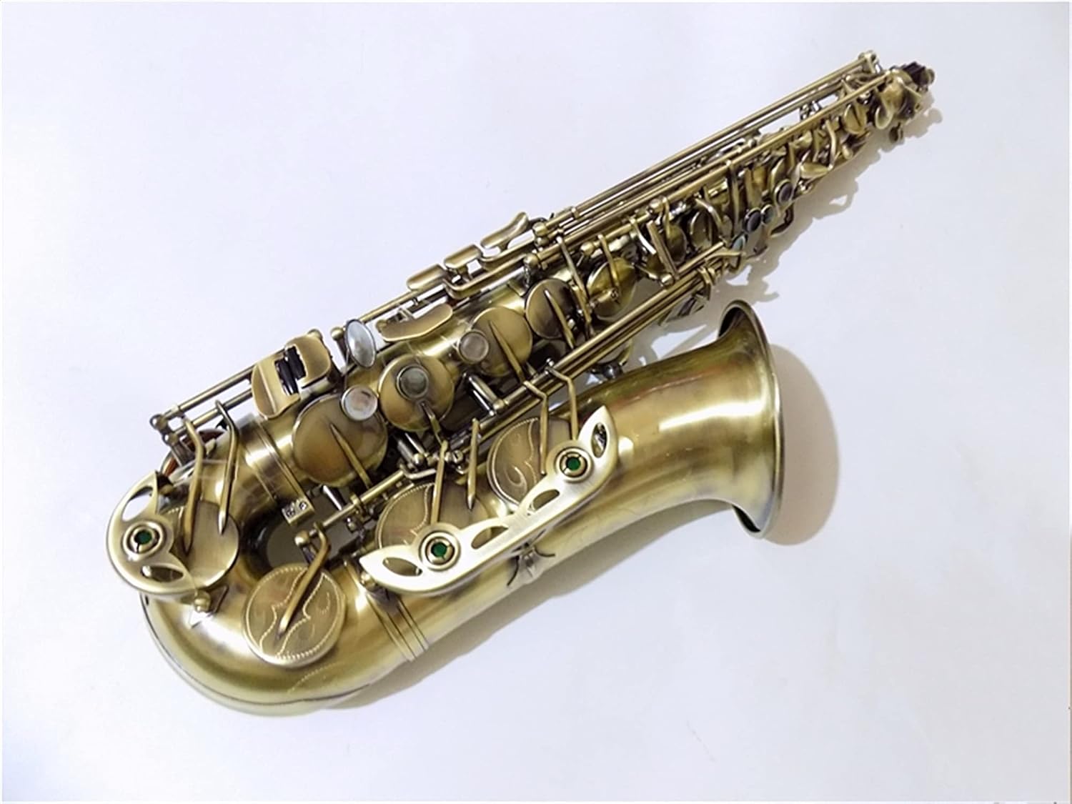 Antique Brass Body EB Alto Saxophone with Case Wind Professional Musical Instruments Saxophone Straight