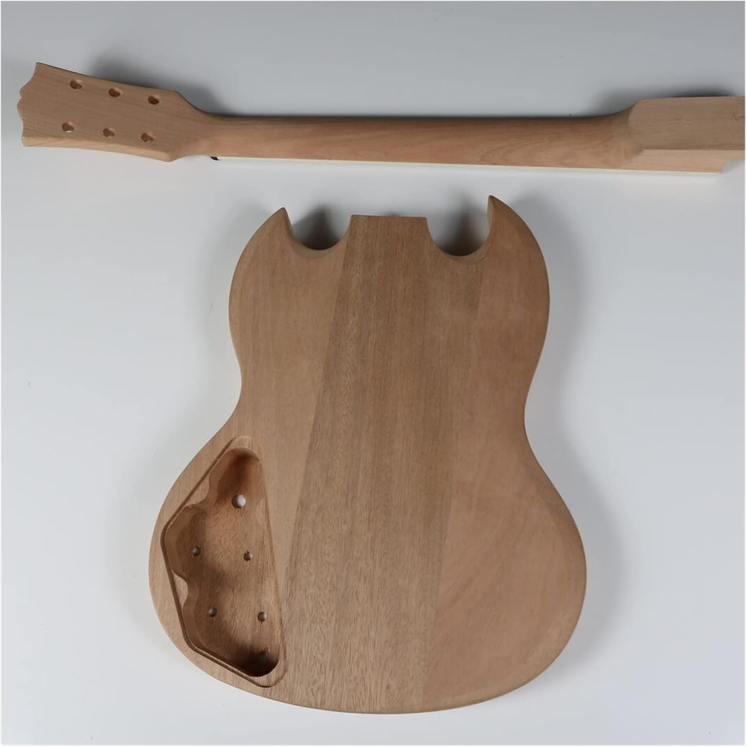 DIY Electric Guitar Kit Unfinished Electric Guitar Kit Mahogany Body with All Accessories and Mounting Screws