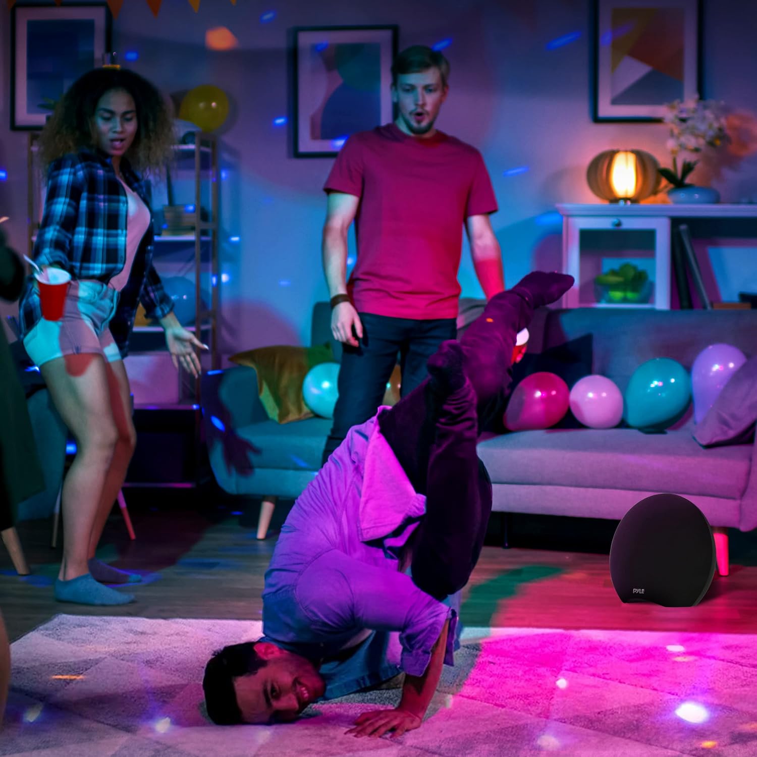 Pyle Waterproof Battery Powered Karaoke Speaker with Wireless Microphone - Bluetooth Compatible - Ideal for Parties, Compact Yet Powerful Sound - 3.5mm Aux & 6.5mm USB Input Rechargeable Batteries