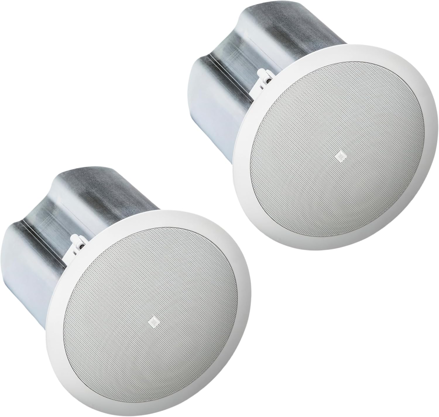 JBL Professional Control 16C/T, 6.5-Inch Coaxial, Round, In-Ceiling Loudspeaker with Metal Back-Can, 70V or 8 Ohm Impedance. Set of 2. White, Paintable Grill