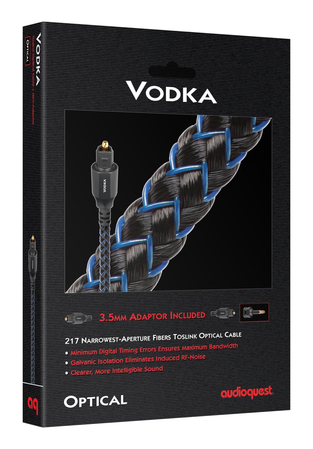 AudioQuest 0.75m Vodka Optical Toslink Fiber-Optic Cable + Mini-Adaptor