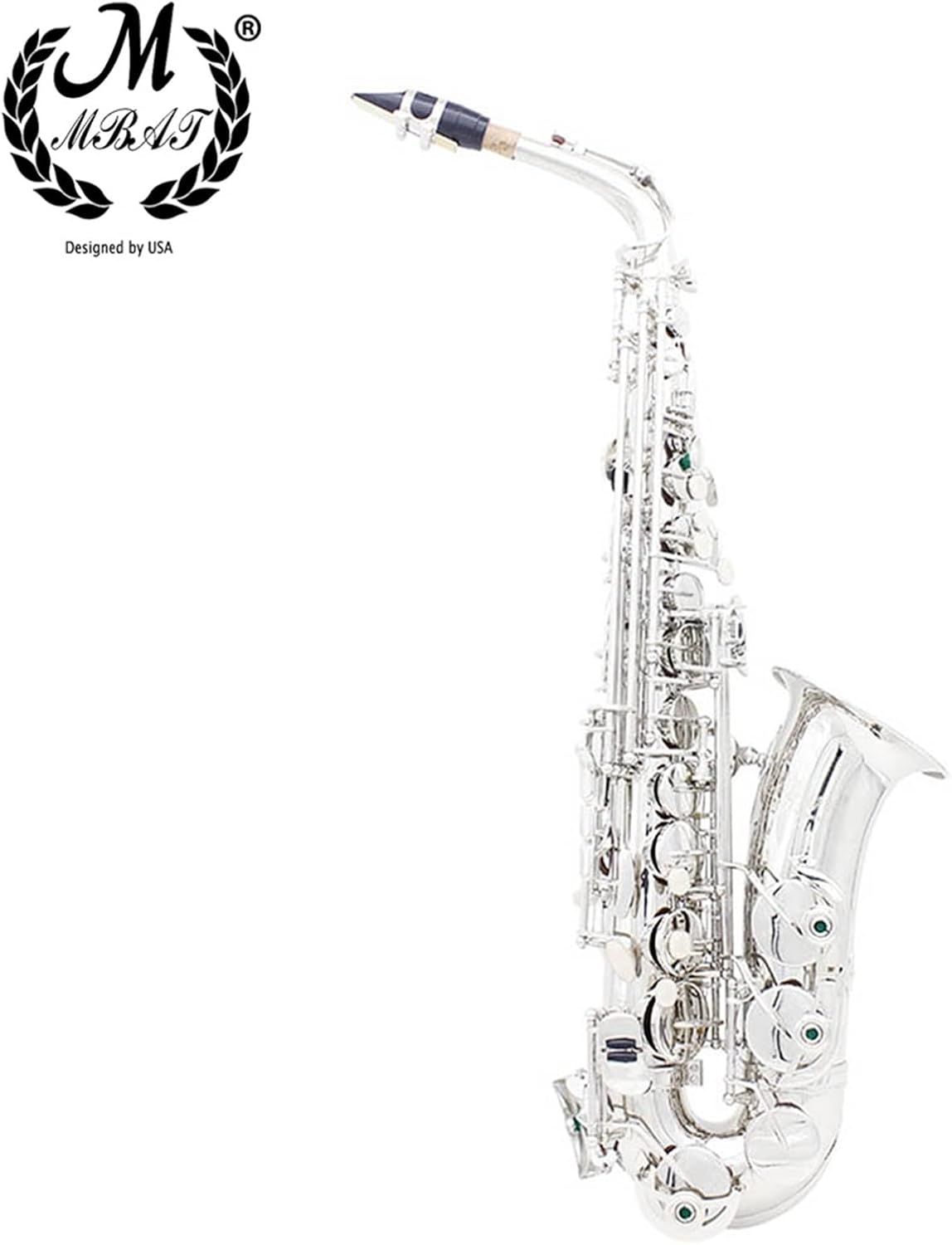 Alto Saxophone Brass Lacquer Silver EB E Flat Sax Woodwind Musical Instrument with Case Gloves Cleaning Cloth Accessories Student Saxophone