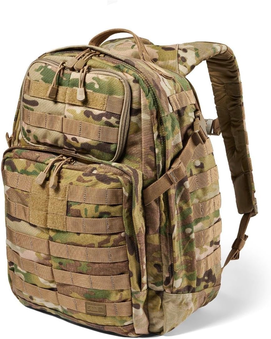 5.11 Tactical Backpack, RUSH 24 2.0 Military Survival Molle Back Pack with Laptop Compartment, 37L, Multicam, Style 56564ABR