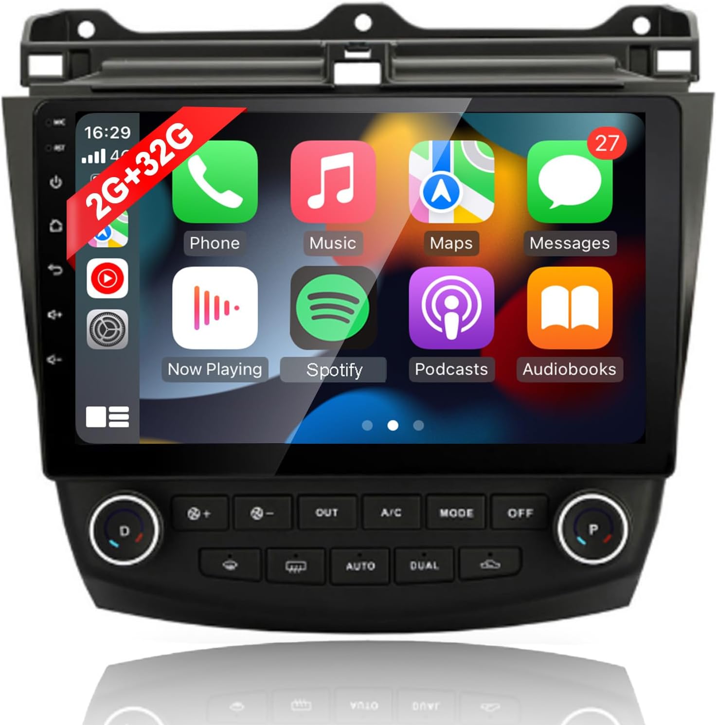 LEXXSON Car Stereo for Honda Accord 7th 2003-2007, for Honda Accord Radio 2003 2004 2005 2006 2007 Build-in Carplay & Android Auto, with GPS Navigation, WiFi, Bluetooth, FM, Split Screen