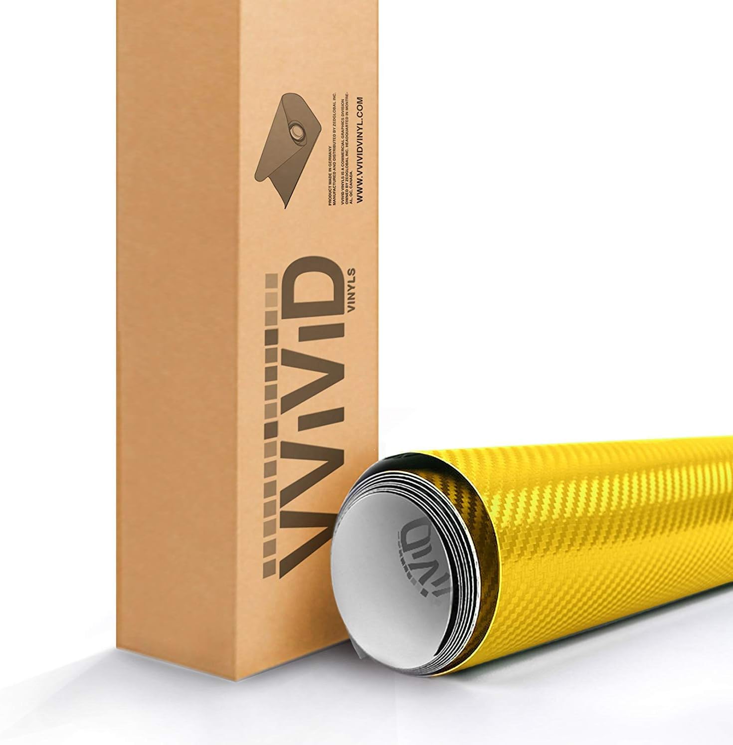 VViViD Yellow Carbon Fiber 60 Inch x 13.3ft Bubble and Air-Free Car Wrap Cast Vinyl Roll 3MIL-VViViD8