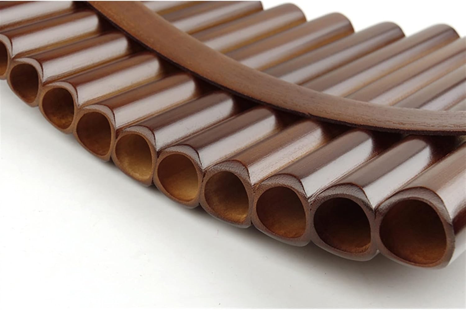 18 Pipes Brown Pan Flute F Key Panpipes Woodwind Instrument Traditional Instrument Bamboo Pan Flute (Color : Left)