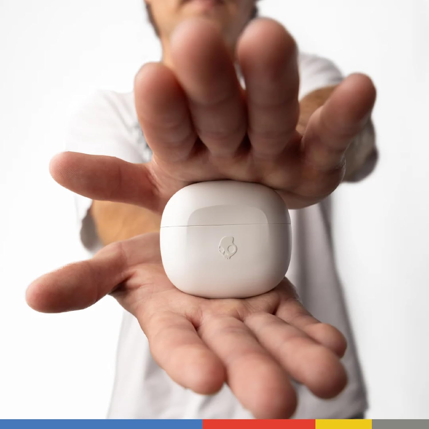 Skullcandy Rail ANC Wireless Earbuds, Bluetooth Headphones, Active Noise Cancelling, Up to 38 Hours Battery, Microphone for iPhone Android, Customizable via Skull-iQ App - Bone