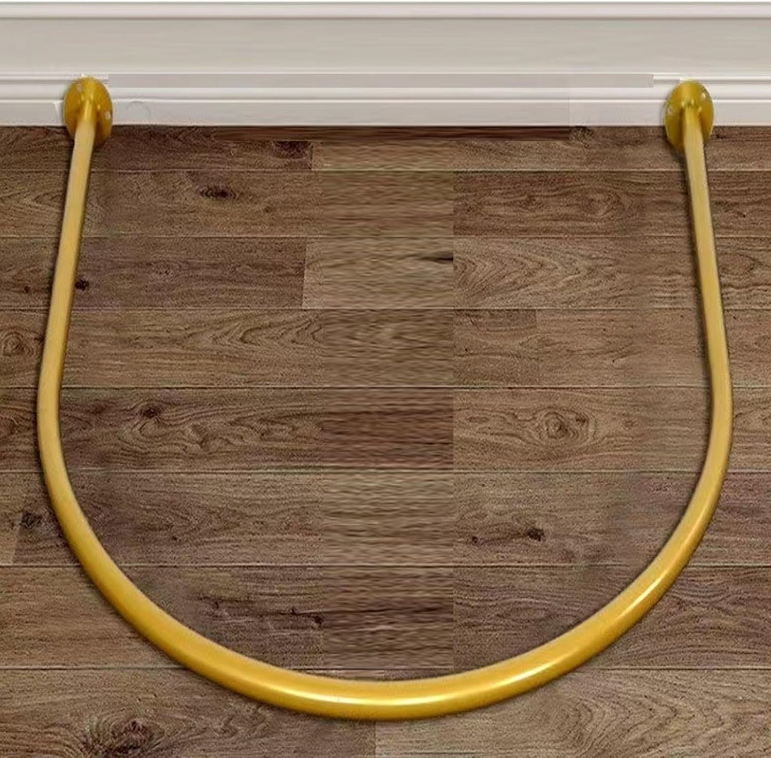 Dressing Room Curtain Rod U Shaped, Wall Mount Fitting Room Pole/Curved Corner Hanging Rods, for Boutique Shop Room Divider Privacy Protection(Gold,90 cm(35 2/5 in))