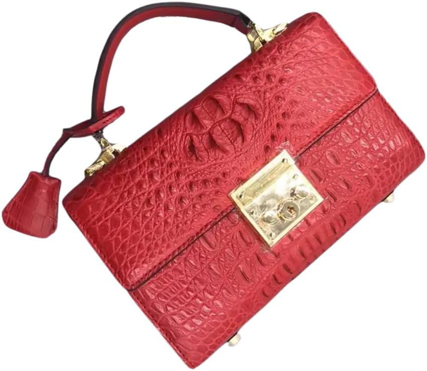 Genuine Alligator Leather Women's Small Purse Real Crocodile Skin Lock Closure Lady Handbag Female Shoulder Messenger Bag