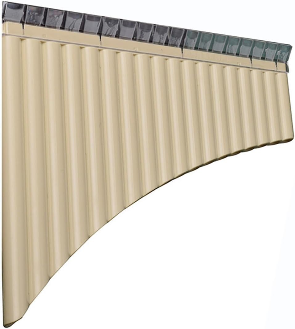 25 Pipe C Key Pan Flute Resin Pan Flute 18 Pipes Simple Beginner Professional Playing Wind Instrument(Beige)