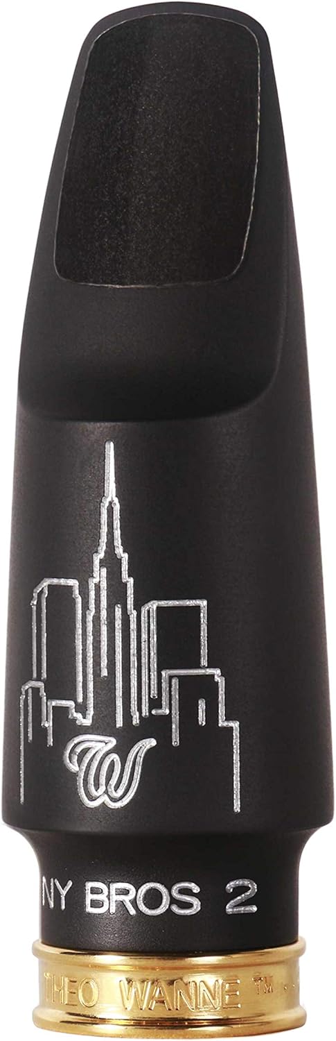 Theo Wanne NY BROS 2 Alto Saxophone Mouthpiece - Roll-Over Baffle - Versatile - Great for All Styles Including Jazz, Rock & Roll - Traditional Vintage Meyer Sound – Hard-Rubber - Medium Chamber