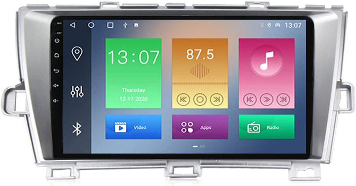 Double Din Car Stereo Radio Audio 9'' Touch Screen Car Multimedia Player for Toyota Prius 2009-2015 with Bluetooth Carplay FM Autoradio Receiver Support Mirror Link SWC