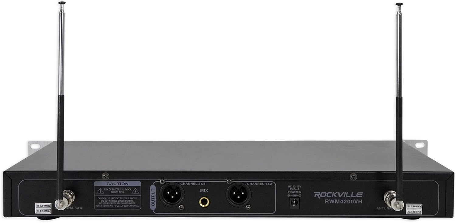 RockvilIe RWM4200VH (4) Wireless Handheld Microphones 4 Church Sound Systems