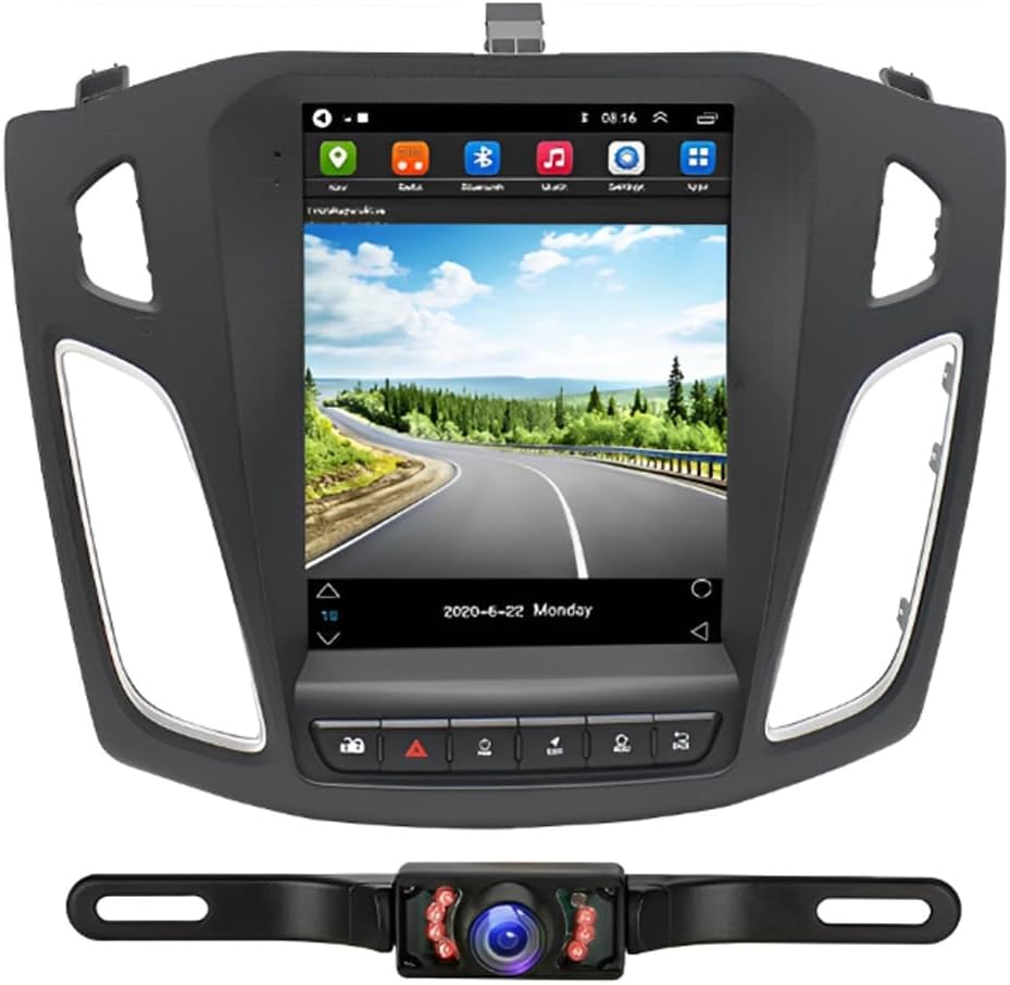 Car Stereo Radio for Ford Focus 2012-2018 F150/F250/F350 with w/carplay/w/Android 13 Auto, 9.7 Inch IPS Touch Screen Car Audio Receiver with GPS Navigation w/Bluetooth WiFi Backup Camera, 2G+32G